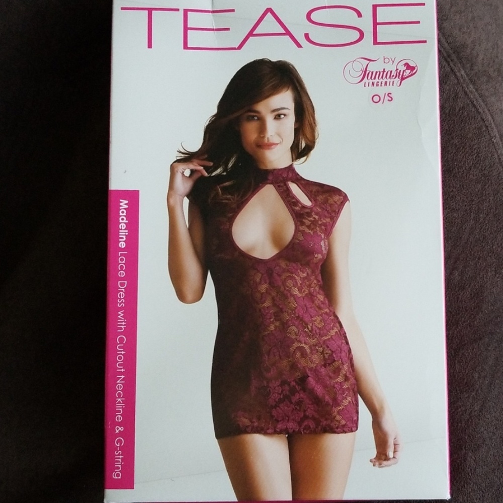 Fantasy Lingerie Lace Dress w/ Cutout Neckline O/S
